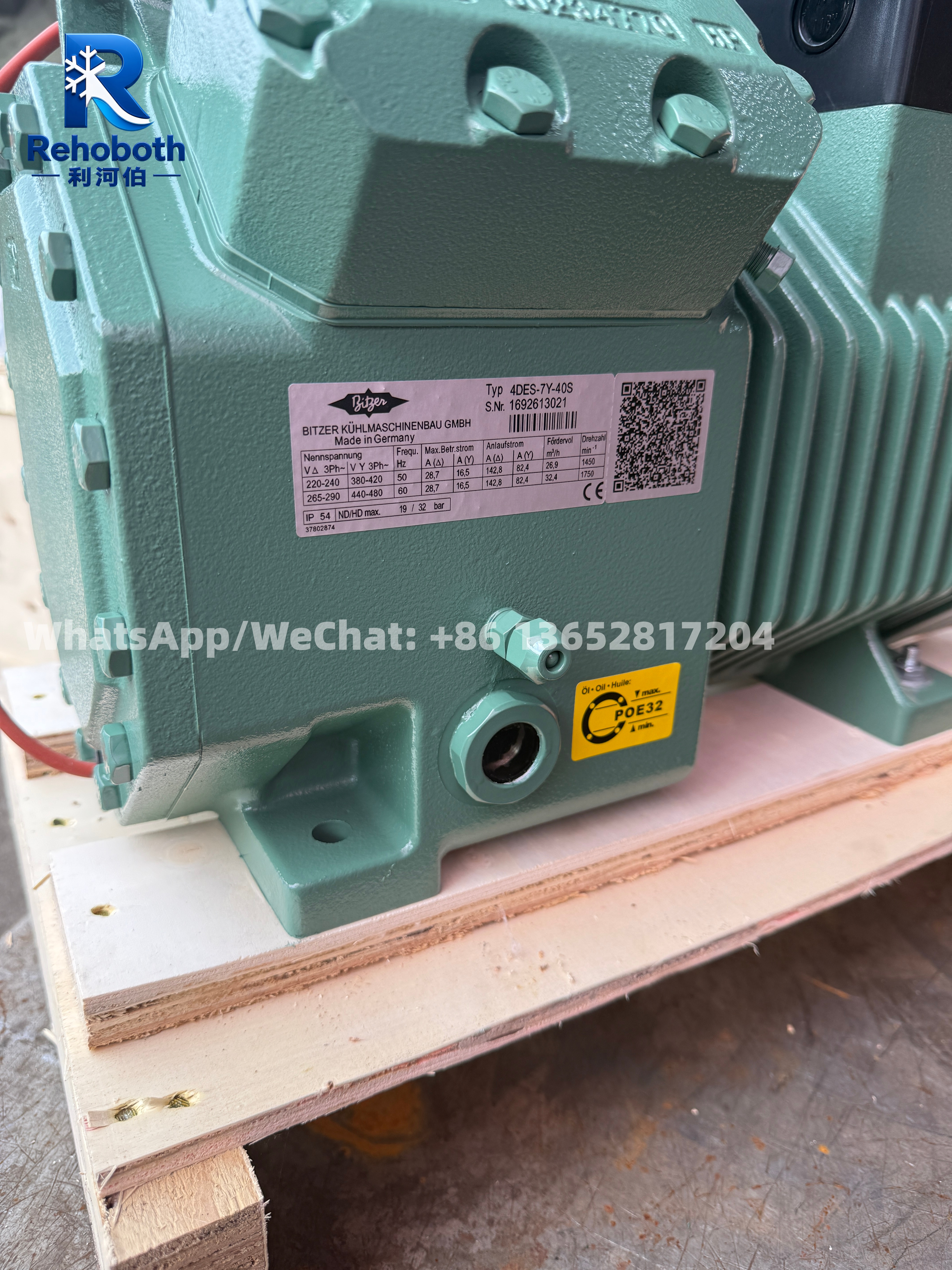 Bitzer 4DES-7Y-40S Genuine 7HP Semi-Hermetic Compressor
