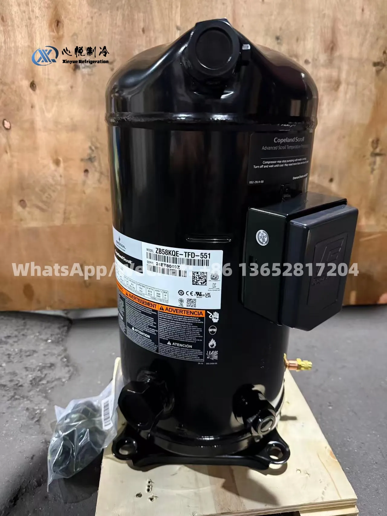 Copeland ZB58KQE-TFD-551  Genuine 8HP Medium/Low Temp Scroll Compressor.