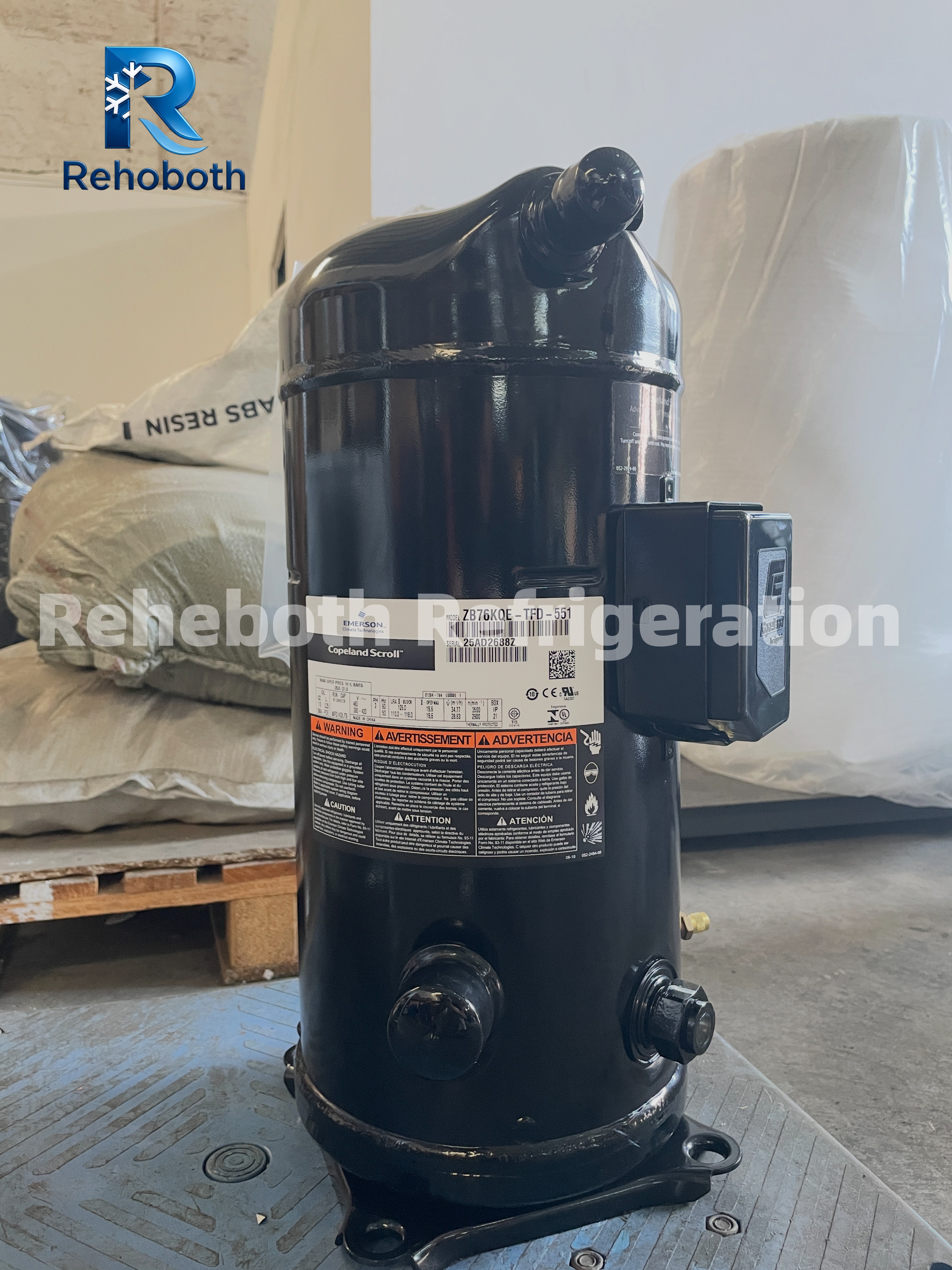 Copeland ZB76KQE-TFD-551  Genuine 10HP Medium/Low Temp Scroll Compressor.